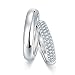 KnSam Anillo Oro Blanco de 18K, Pulido Anillo de Bodas con Diamante Blanco 0.43ct, Mujer Talla 12 y Hombre Talla 27 (Precio por 2 Anillos)
