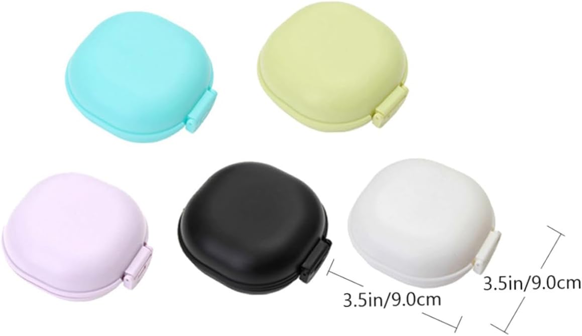 5pcs Portable Leakproof Soap Box Set Lid Travel Soap Dish Holder for Gym Camping School and Outdoor Activities Plastic Case Buckle Closure