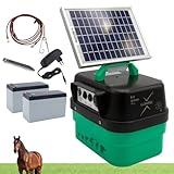 Llampec Pastor Eléctrico Solar 24S con 2 Baterías 12 V 7Ah y Panel Solar Incluidos – 3,5 J - 10.000 V - 35 km de Alcance – Cerca Eléctrica Para Ganado, Caballos, Ovejas y Perros – Fabricado en España