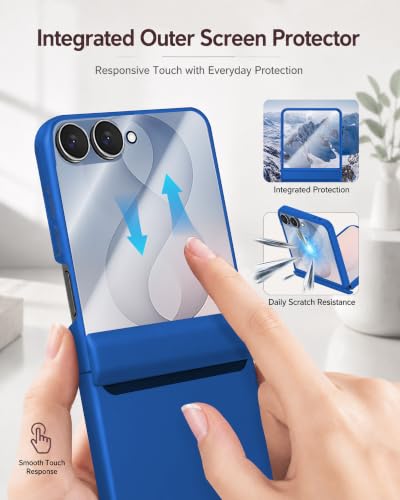 Image of STORMTAL for Samsung Galaxy Z Flip 8 Case, Hinge Protection, Built-in Screen Protector, Wireless Charging, Shockproof, Slim Rugged Phone Protective Case for Galaxy Z Flip 8 Blue