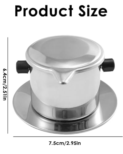 Image of 8Q Vietnamese Coffee Filter, Traditional Coffee Drip Cup for Authentic Brewing, Featuring 220ml Capacity and Durable Design, Perfect for Use at Home, Travel, or Office Brewing Needs