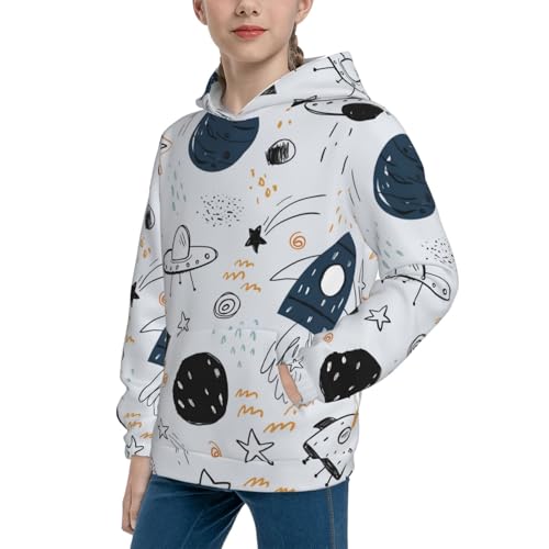 Cartoon Planets Kid Hoodies Boys Sweatshirts Girls Pullover with Pocket2