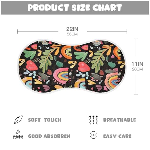 xigua Colorful Rainbows Baby Burp Cloths for Newborn Boys and Girls 4 Pack, Soft & Absorbent Cotton Baby Burp Cloth, Baby Washcloths, Newborn Towel, Burp Rags4