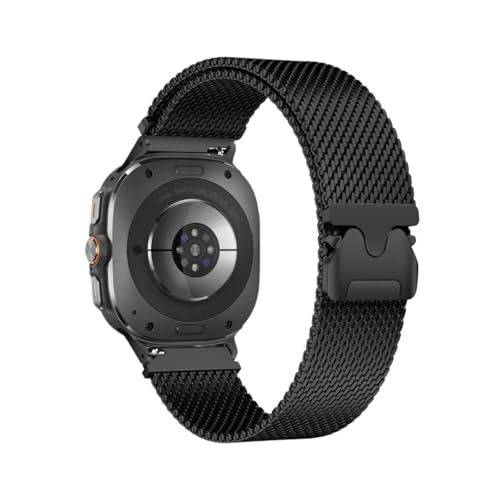 �~���j�X�p���V���[�g�o�b�N���X�e�����X�o���h�ɓK������Samsung Galaxy Watch 8 Ultra 2/Classic 46mm(Black,For Watch 8 Ultra 2)