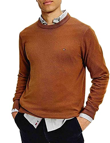 Tommy Hilfiger Pima Cotton Cashmere Crew Neck, Suter para Hombre, Marrón (Highland Khaki), S