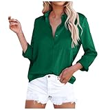 Cárdigan de manga larga con solapas para mujer, liso, suelto, camisa casual con bolsillo, blusa negra de gasa para mujer, verde, M