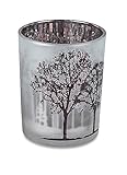 Windlicht Leuchter 8cm hoch Dekoration Weihnachten Schönes Windlicht Leuchter Votivkerzenhalter Winterwald 8cm ~ tolle Winterdekoration innen außen aus Glas Weihhnachten Tischdekoration Haus