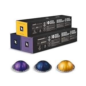 Nespresso Vertuo Coffee Pods Espresso Variety Pack - 30 Capsules (3 sleeves) Includes 10 Altissio, 10 Diavolto, 10 Voltesso Pods