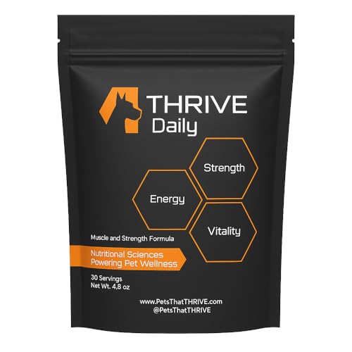 Thrive Daily - Amino Acids Supplement for Dogs - Supports Muscle Health, Energy, Healthy Joints, Skin & Coat - Suitable for Dogs All Ages & Sizes - 30 Soft Chews, 4.8oz