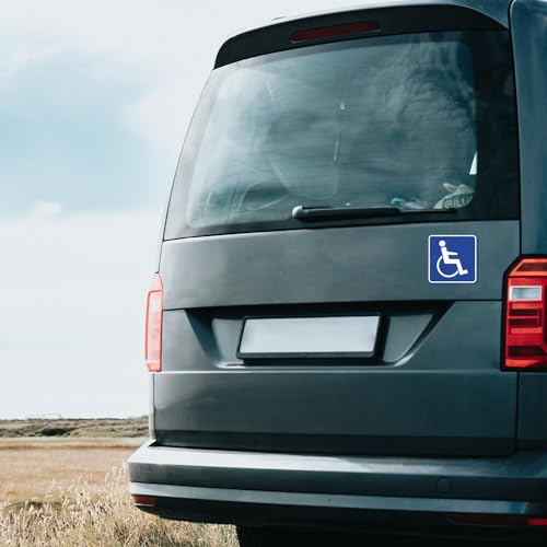 Rollstuhl Magnet-Schild I 15 x 15 cm I für Rollstuhl-Fahrer, Menschen mit Behinderung I magnetisches Auto-Schild für Behinderten-Transport I hin358