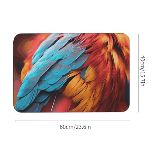 Tapis de bain plumes colorées 60x40 cm absorbant séchage rapide - 4