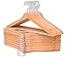 Kleiderbügel aus Holz,20 Stück, mit Hosensteg und Rockkerben,360 Grad drehbar, für Hemden, Anzug, Hosen, Kleider, Kleidung, Natur