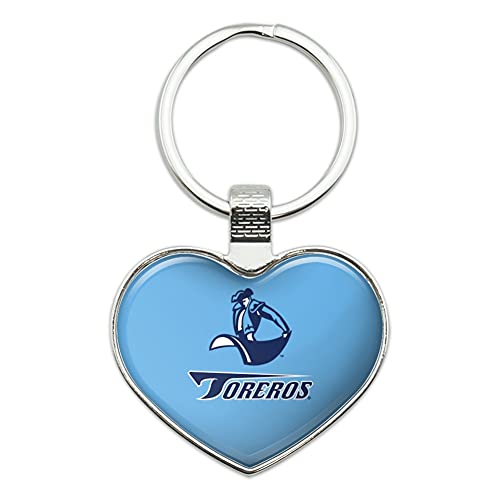 University of San Diego Toreros Keychain Heart Love Metal Key Chain Ring