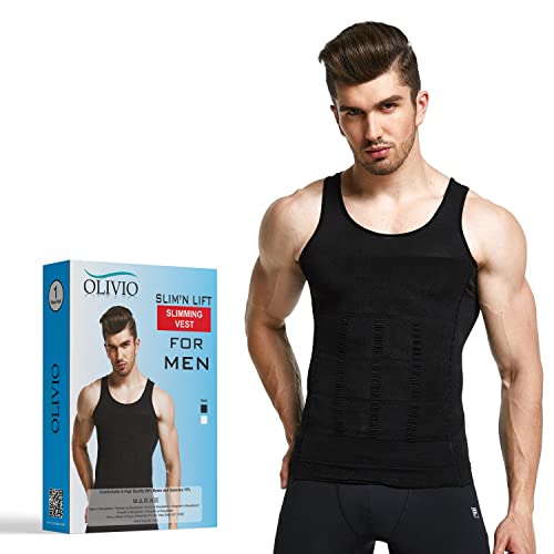 Image of Olivio Men's Slimming Body Shaper Vest Shirt Abs Abdomen Slim Stretchable Tummy Tucker Vest