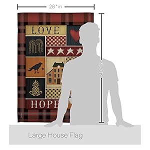 Breeze Decor H100070-BO Primitive Collage Love Hope Inspirational Sweet Home Decorative Vertical, House Flag 28"x 40", Multi-Color Breeze Decor H100070 BO Primitive Collage Love Hope Inspirational Sweet Home Decorative Vertical House Flag 28x 40 Multi Color