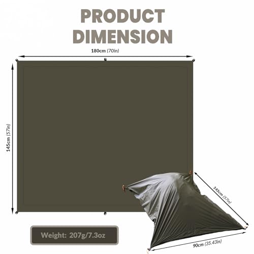Onewind Ultralight Tent Footprint, Ground Backpack Rain Cover, Waterproof Bag Cover Picnic Sheet Anti-Dew Condensation Packing Sack Gear Storage for Rainy Days Camping Backpacking Hiking - Image 3