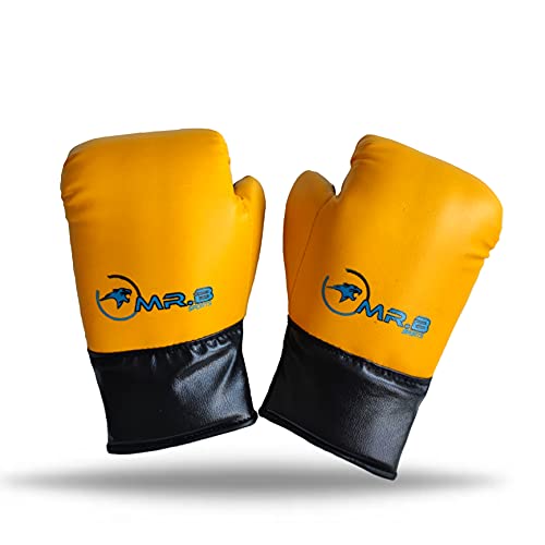 Image of Kids Boxing kit Yellow (Filled Punching Bag, Gloves and Headgear, Age 7-13 Years) (Yellow)