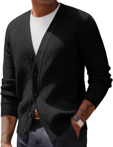 Cardigan homme col en V idéal pour le bureau et les sorties décontractées