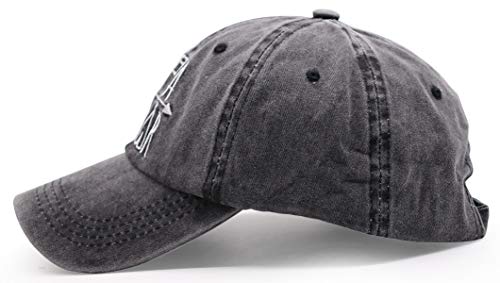 Image of KKMKSHHG Unisex Papa Bear Denim Hat Adjustable Washed Dyed Cotton Dad Baseball Caps