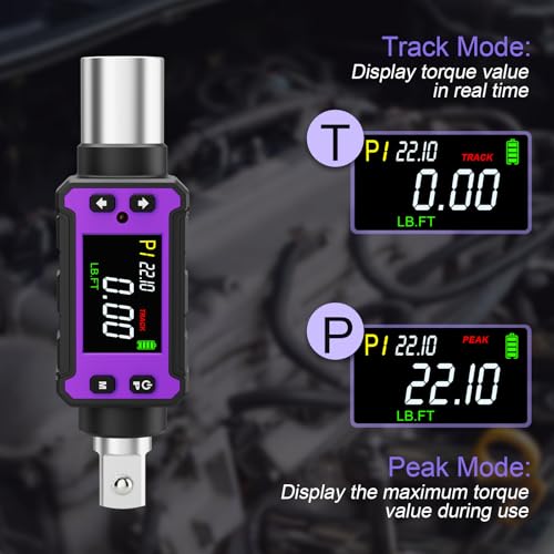 Image of ANPUDS 1 /2 inch Digital Torque Adapter Set (0.4-22.1 Ft-lb / 0.6-30 Nm) | Slim Precision Torque Meter, ±2% Accuracy, High-Accuracy Digital Torque Wrench Converter for Bicycles & Motorcycles
