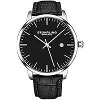 Men's Black Leather Strap Classic Minimalist Analog Wrist Watch only .95: eDeal Info