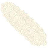 gracebuy 12 X 63 Inch Beige Rectangle Handmade Crochet Lace Tablecloths