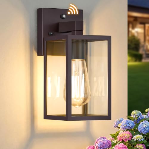 FOLKSMATE 1-Pack Dusk to Dawn Outdoor Wall Sconce, Dark Chocolate
