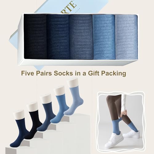 Image of MAGIARTE Womens Athletic Cotton Crew Socks Moisture Wicking Breathable Sports Casual Socks for Women 3 /5-PACK