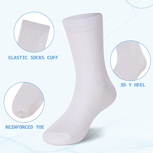 Kids Boy Girls Classics Athletic Socks Little Toddlers Casual School Uniform Sports Soft Breathable Cotton Crew Socks (10 Pairs White, 4-6 Years) #TOP2
