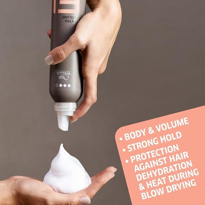 Miniatura 5 de EIMI Extra Volume Strong Hold Volumizing Hair Mousse  10.1 fl oz  Volumizador de cabello con protección térmica y brillo