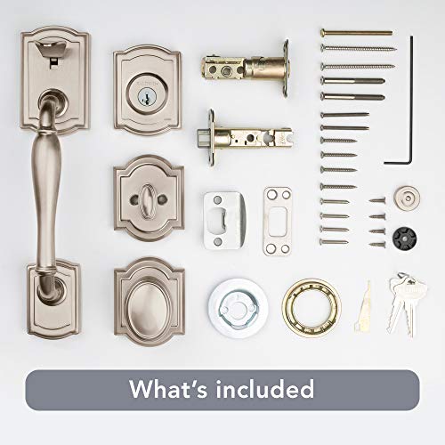 Baldwin Wesley, Front Entry Handleset With Interior Knob, Featuring Smartkey Deadbolt Re-Key Technology And Microban Protection, In Satin Nickel #TOP6