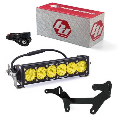 Baja Designs OnX6+ 10-inch LED Bar Shock Mount Kit for Can Am Maverick X3 2017-22 UTV (Driving/Combo; Amber)