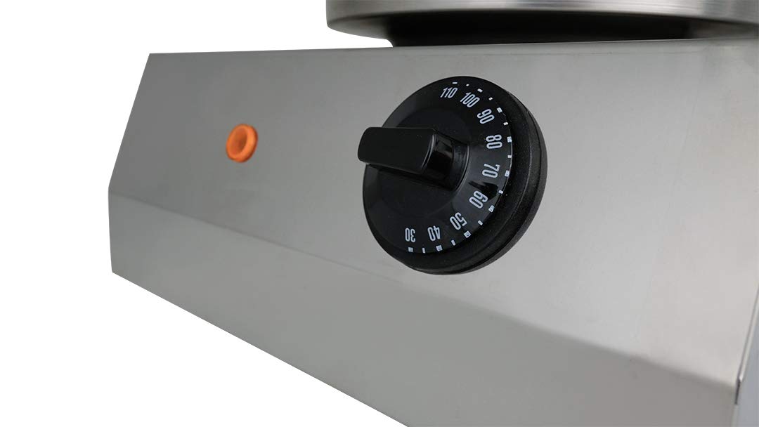 SARO CS-100 Máquina de perros calientes, cilindro de cristal, acero inoxidable, control temperatura 0-110°C, 280x260x420 mm, 1 kW