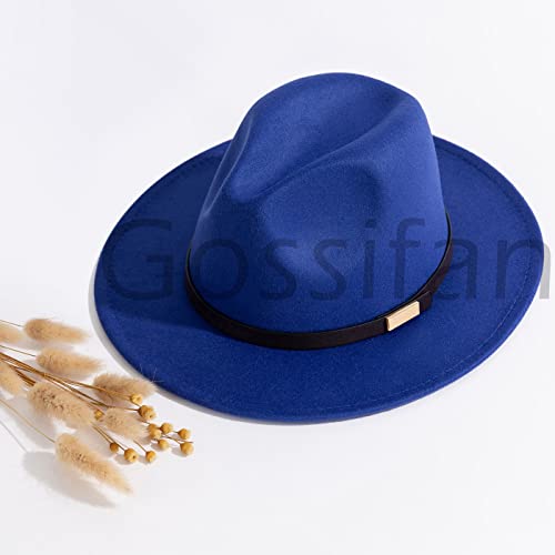 Image of Fedora Hats for Men Wide Brim Panama Hat with Classic Belt