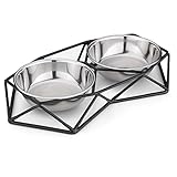comederos y bebederos para perros personalizados ENVÍO: Recibirás 2x cuenco con unas dimensiones de 14 x 4 CM y 1x soporte de acero inoxidable negro con unas medidas de 35 x 18 CM. El set se puede desmontar y tiene un peso total de 615 G