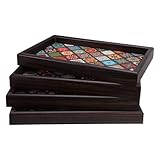 Format polyvalent pour un usage quotidien : mesurant 30 x 20 cm, ce plateau à café pour pouf se pose facilement sur les tables ou les poufs, vous permettant de garder vos essentiels à portée de main et bien rangés dans votre salle de bain ou votre salon. plateau décoratif en bois, style bohème