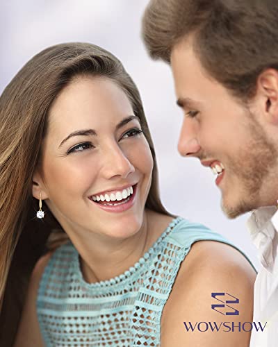 Wowshow Moissanite Earrings, Leverback Earrings For Women 925 Sterling Silver 3Ct Moissanite Solitaire Diamond Dangle Drop Earrings 18K Gold Plated For Girls Birthday Wedding Mothers Day Gifts #TOP1