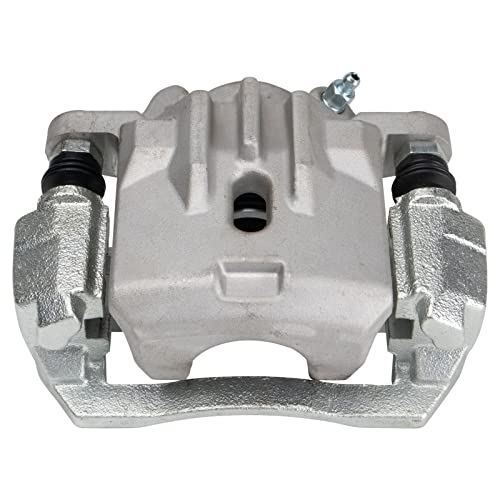 Image of TRQ Performance Rear Brake Pad and Rotor Set Ceramic Slotted Drilled Coated Rotors Calipers Compatible with 2006-2009 Subaru Legacy