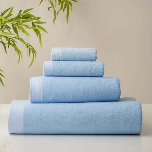 Image of Spread Spain Bamboo Towels for Bath, Towels for Bath Large Size, Bamboo Bath Towel High Absorbent & Soft, 360 GSM, 4pc Set Bath Towel for Men /Women