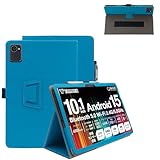 For 山善 YAMAZEN Qriom QA15-101ケース 【Vaele 】10.1インチ タブレット ケース 360°全面保護 二つ折りスタンド多視角調整 ペンホルダー付き 上質PUレザー キズ防止 軽量 全面保護 山善 YAMAZEN Qriom QA15-101 タブレットカバー（ライトブルー）