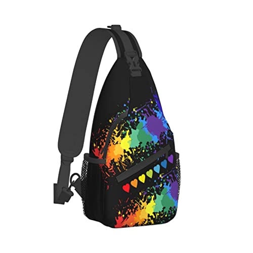 Rainbow LGBT Pride Sling Backpack Multipurpose Chest Bag Hiking Travel Daypack Crossbody Shoulder Bag Outdoor Unisex2