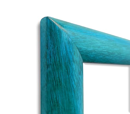 Image of Handmade Blue Wooden Photo Frame, 8 x 10 inch Display for Artworks, Pictures and Photos of Your Loved Ones, Best for Home, Office, Wall Decor, Living Room, Bedroom, Blue Wave