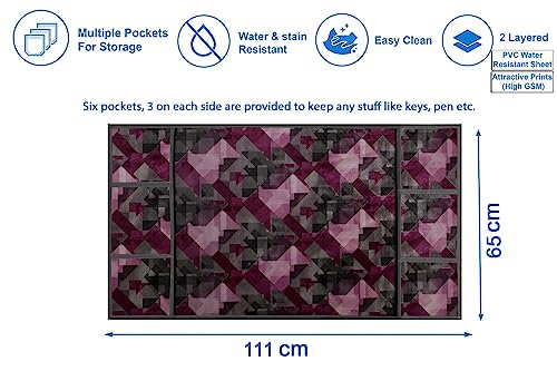 Image of Stylista Refridgerator top Cover Suitable for Samsung RR20C20C26R /NL, 183 Liter Fridge, Dimension (WXD) 65x111 CM, Chekered Pattern Maroon