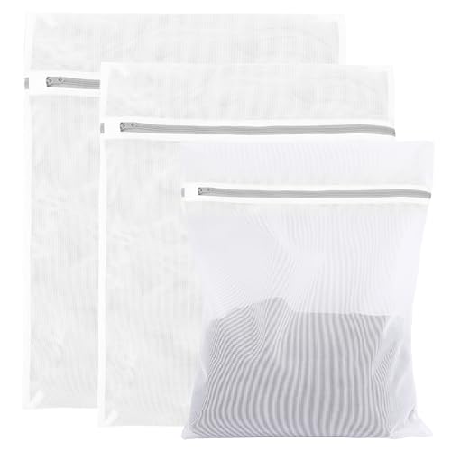 Mesh Laundry Bags Set of 6,Durable Washing Machine Wash Bags with Zipper for Socks Shirts T-shirts Sweaters Pants,Reusable Mesh Wash Bags in 3 Sizes,Travel Essentials for Portable Storage Clothes