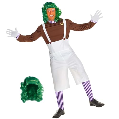 Morph Chocolate Factory Worker Costume, Chocolate Factory Costume Adult, Halloween Costumes For Men, Large