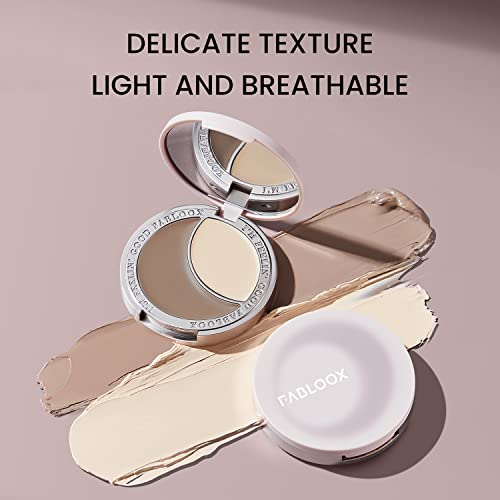 Fabloox Makeup Highlighter & Contour Palette With Compact Mirror, Cream Contour Kit Highlighter Palette For Face Contouring And Natural Highlighting, Vegan, Cruelty Free #TOP4