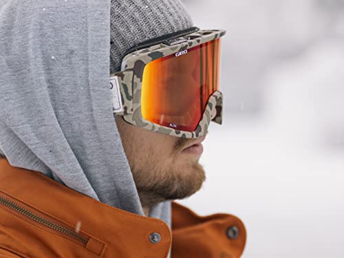 Giro Blok Ski Goggles - Snowboard Goggles For Men & Youth - Black Techline Strap With Vivid Ember Lens #TOP4