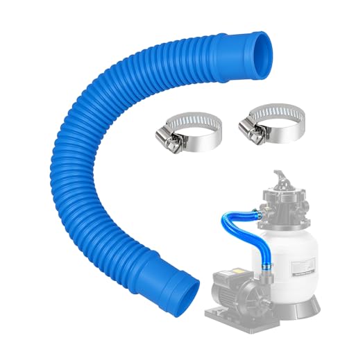 Pool Sand Filter Pump Hose - 1.25' Diameter Replacement Hose for Above Ground Pools Compatible with Pump Sand Filter and Saltwater Systems (Blue -1 Pack)