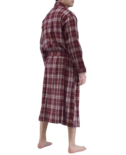 Andrew Scott Mens 2 Pack Long Sleep -Sauna Robe / 100% Cotton Flannel Brush Warm Bathrobe2