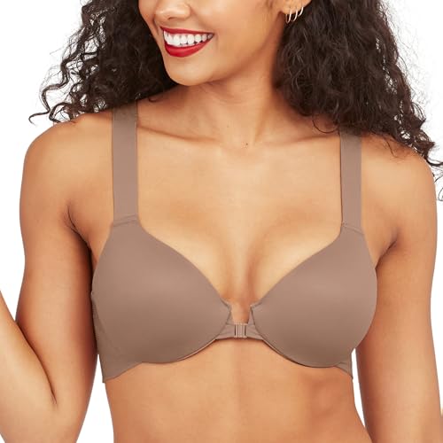 SPANXsmooth Bra-llelujah! Lightly Lined Full Coverage - T-Shirt Bra - Front Closure - Hosiery Back - Smart Stretch Straps - Cafe Au Lait - 36C